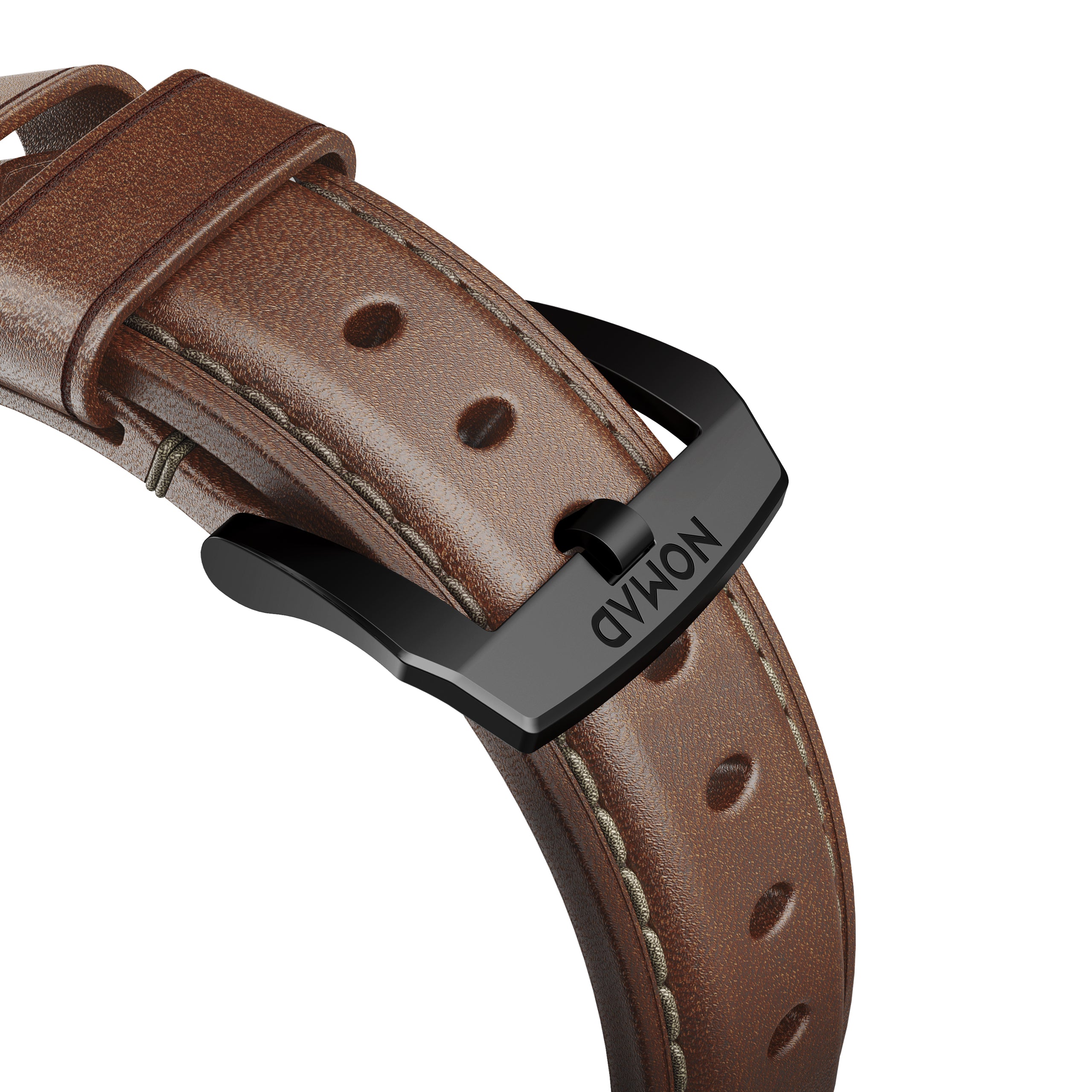 Nomad Traditional leather band brown / black hardware 45/46/49 mm