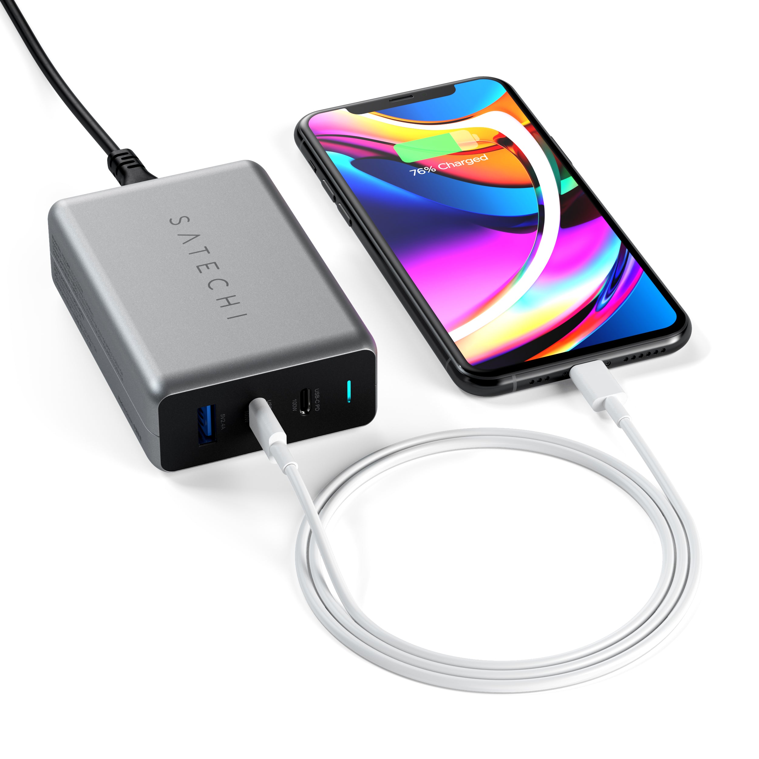 Satechi USB-C 3-port GaN compact charger (100W)